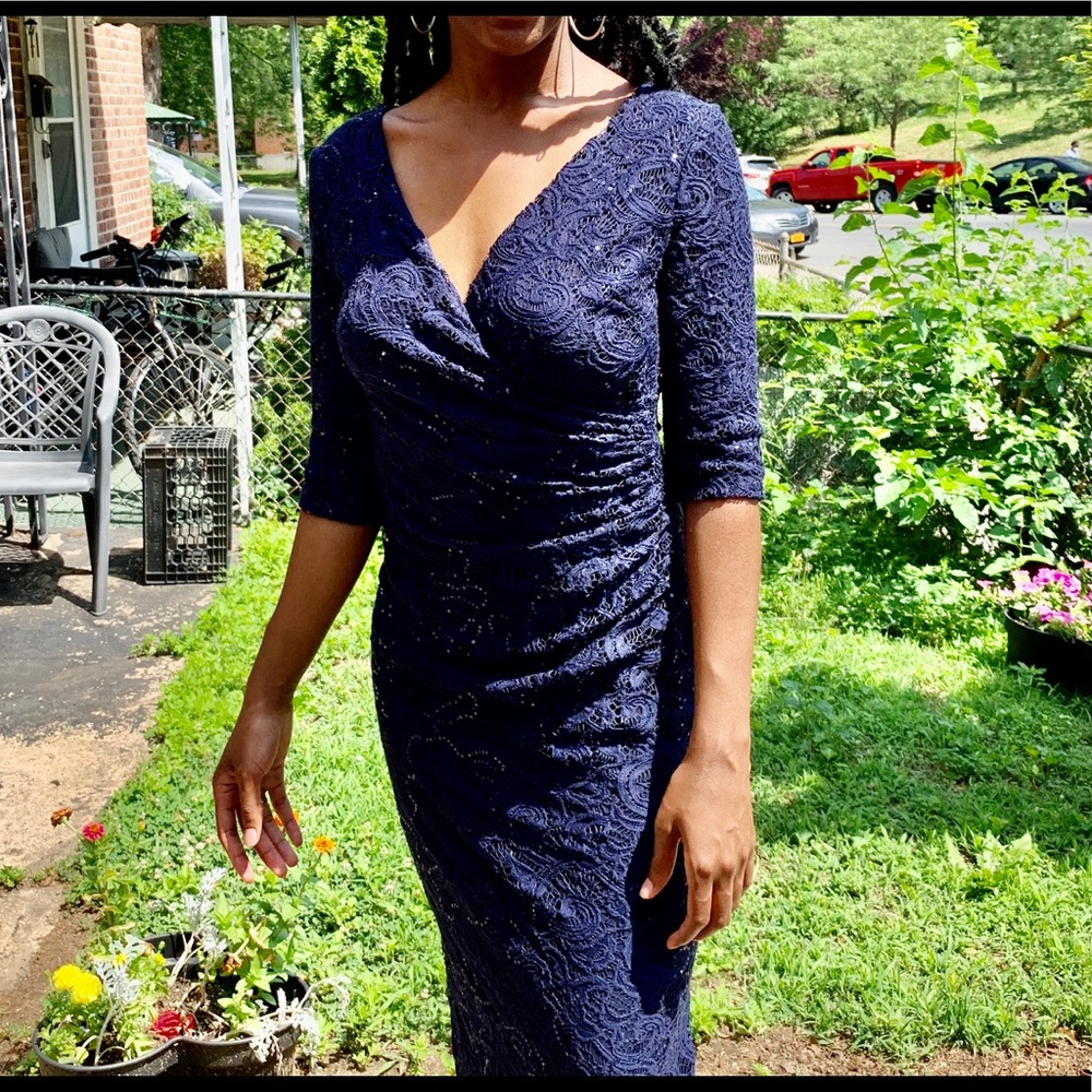 Lauren by Ralph Lauren Navy Blue Evening Gown